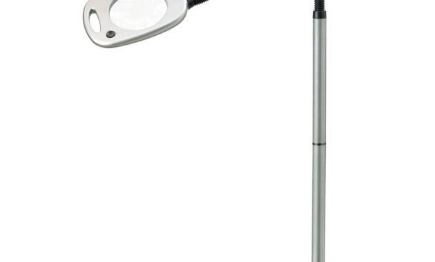 Light It 5 In 12 Silver Led Lens Battery Operated Magnifier Floor Lamp With Ac Adapter inside dimensions 1000 X 1000