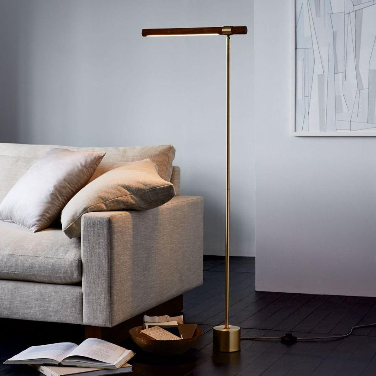 Linear Wood Led Floor Lamp West Elm Canada Wood Floor with measurements 1200 X 1200