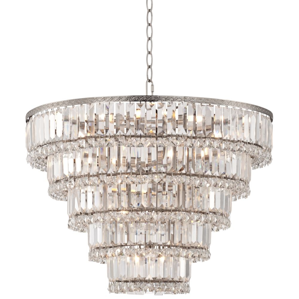 Magnificence Satin Nickel 24 12 Wide Crystal Chandelier for dimensions 1000 X 1000