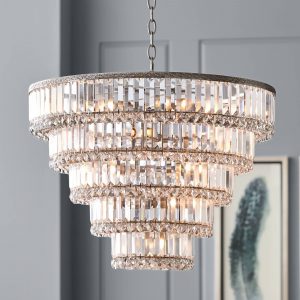 Magnificence Satin Nickel 24 12 Wide Crystal Chandelier throughout proportions 2001 X 2000