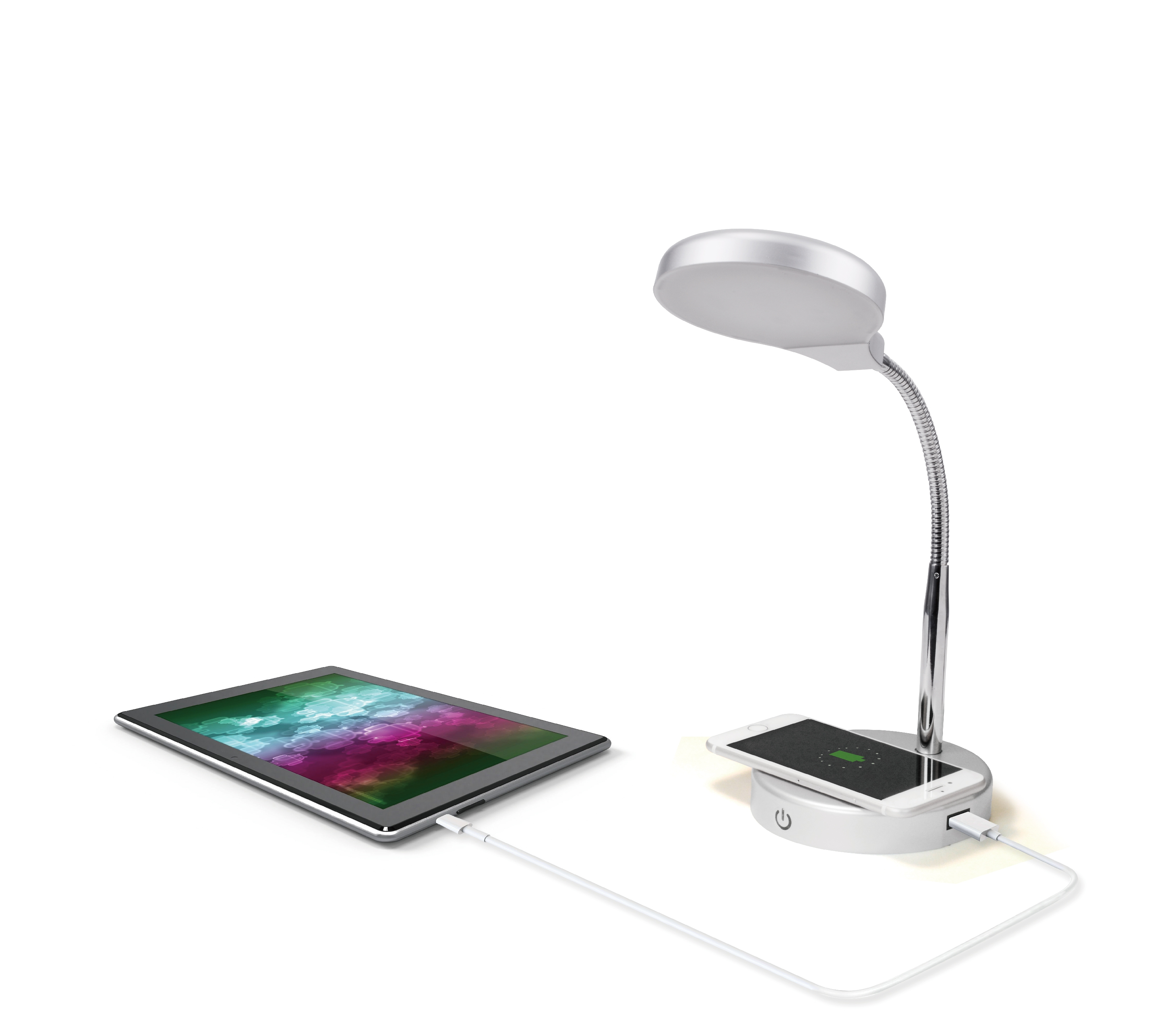 Mainstays Led Desk Lamp With Qi Wireless Charging And Usb Port Black throughout measurements 3307 X 2918