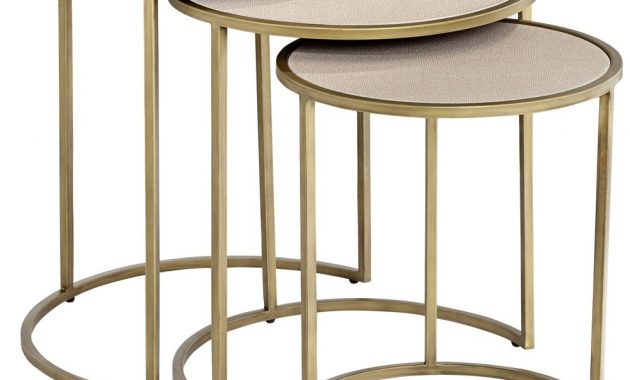 Marbella Antique Brushed Brass 3 Piece Nesting Table Set regarding proportions 1000 X 1000