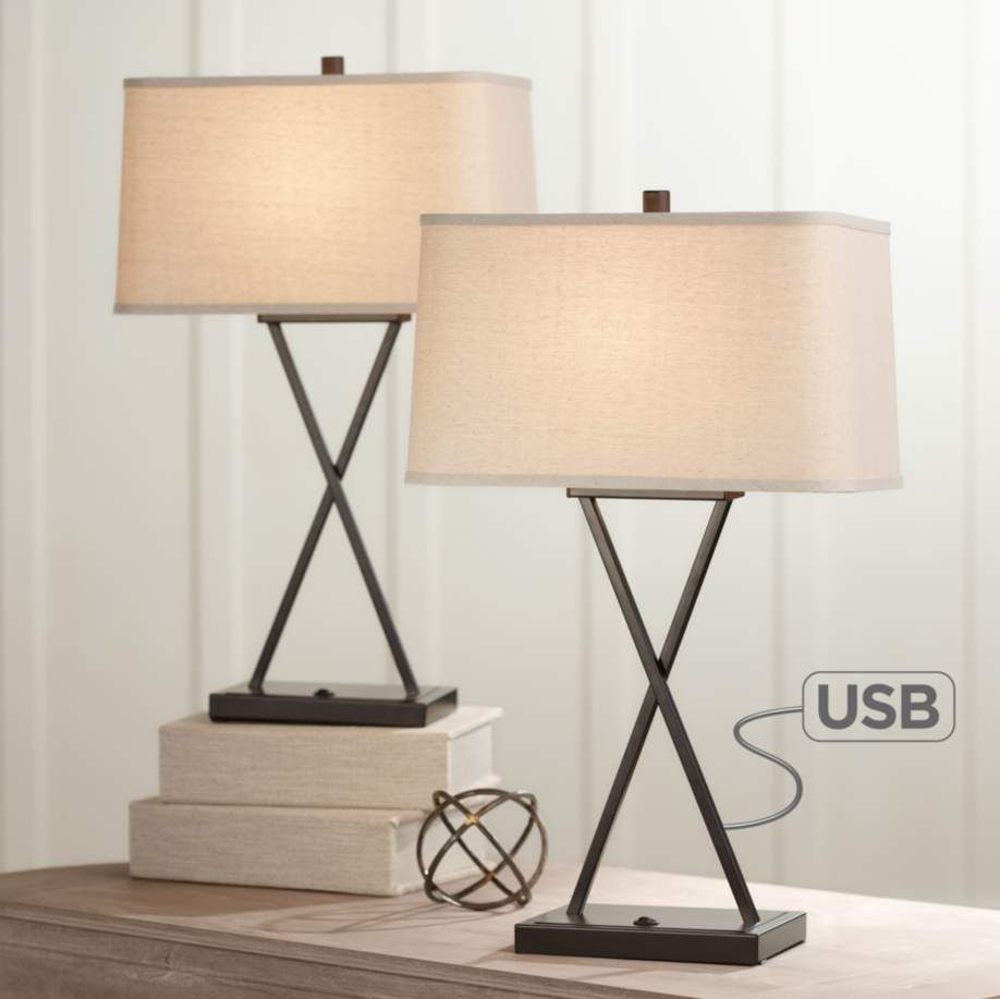 Megan Usb Table Lamps With Led Bulbs Set Of 2 36w45 inside measurements 918 X 917