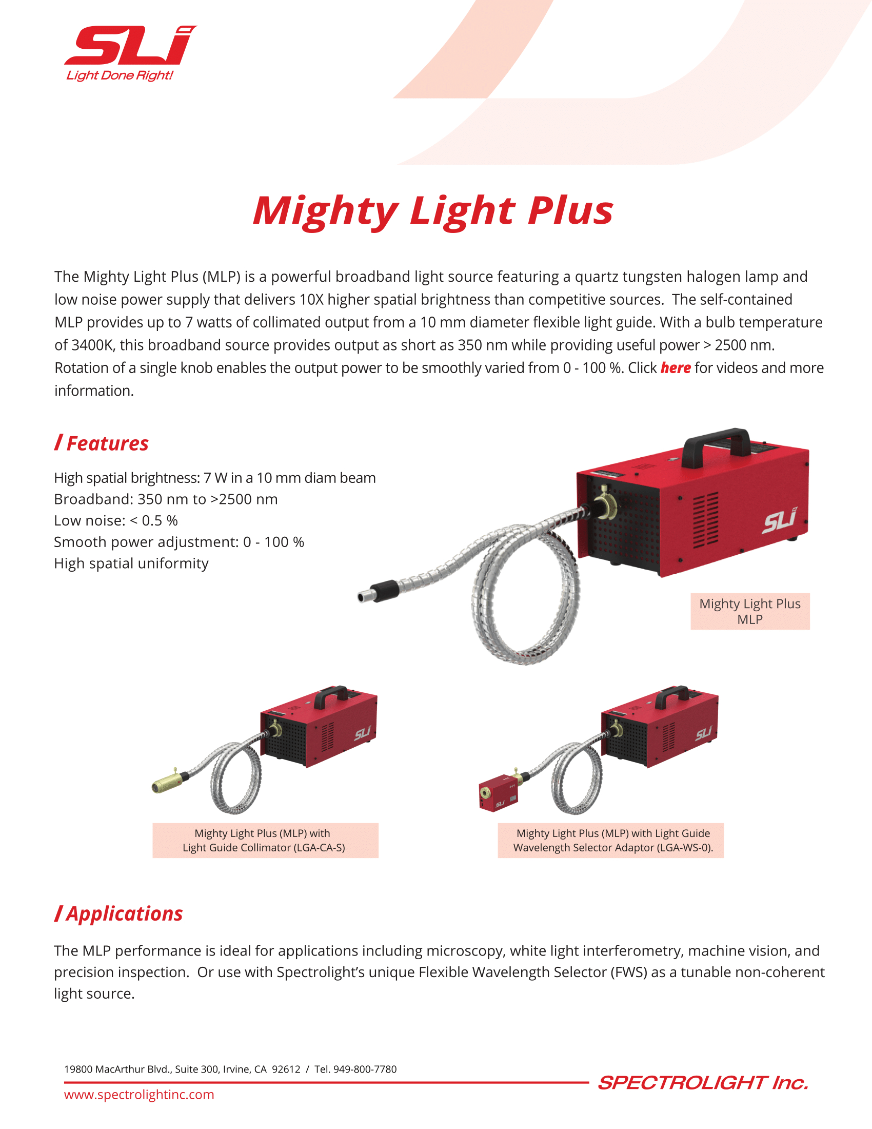 Mighty Light Plus Brochure Spectrolight Inc with regard to dimensions 1700 X 2200