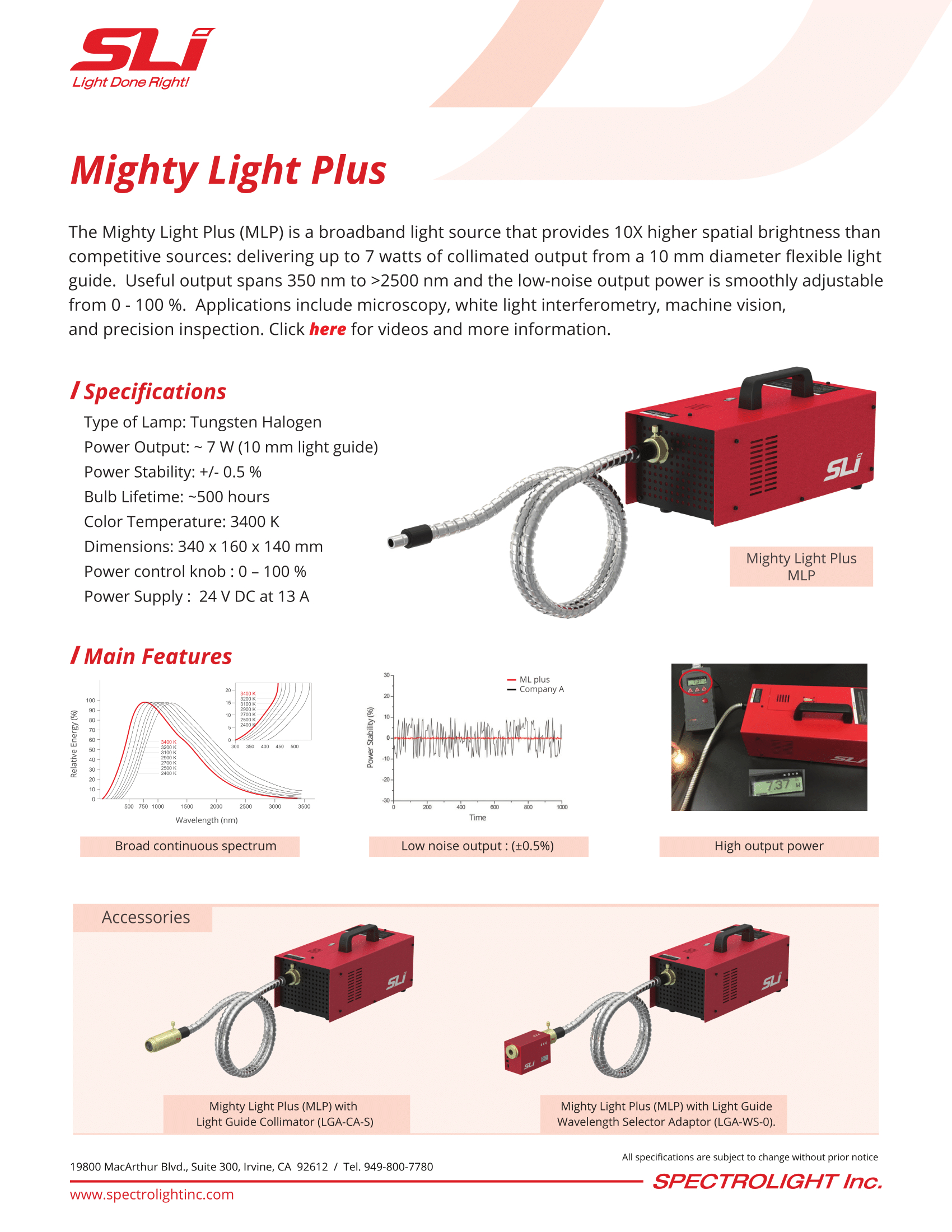 Mighty Light Plus Spec Sheet Spectrolight Inc in size 1700 X 2200