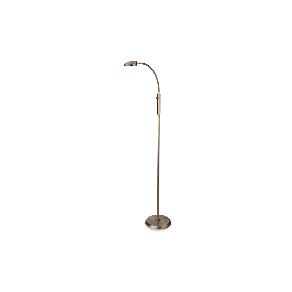 Milan Dimmable Led Floor Lamp In Antique Brass Finish 4927ab in measurements 1000 X 1000