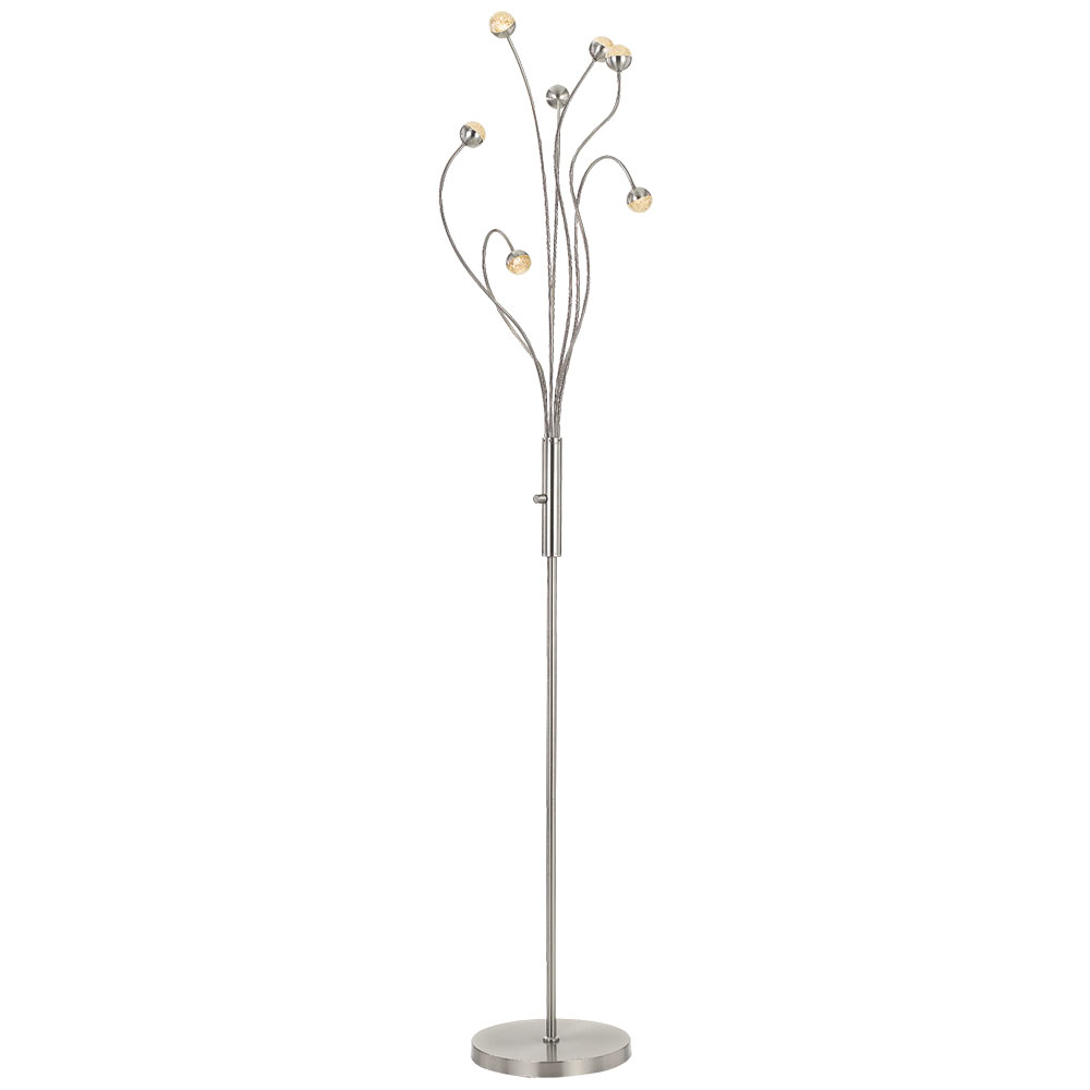 Mindel 175w Dimmable Led Floor Lamp Nickel Frost Warm White Minde in dimensions 1000 X 1000