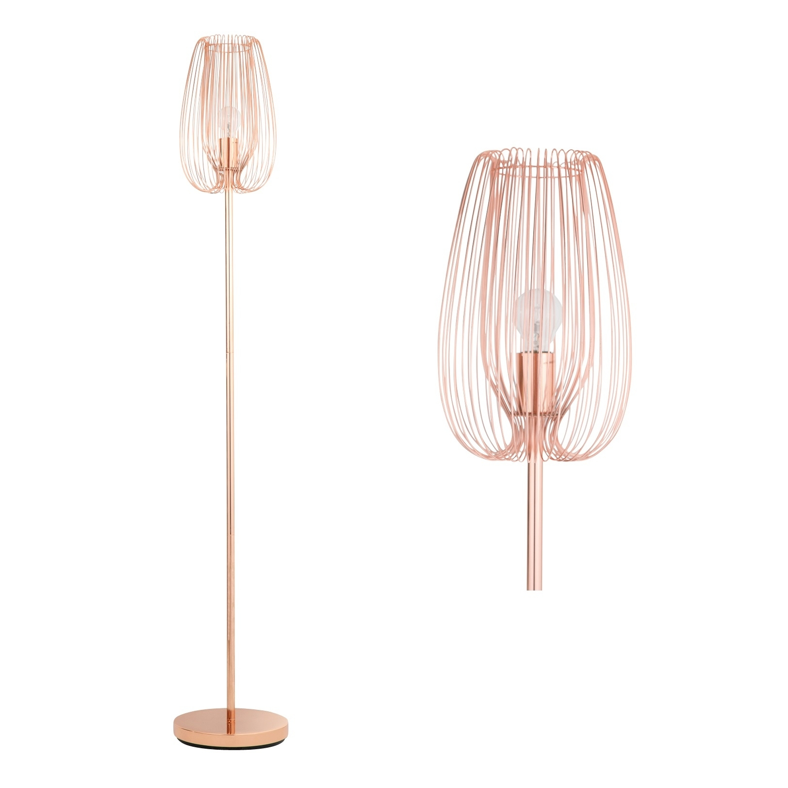 Modern Metal Wire Floor Light Standard Lamp Copper Or Brushed Gold Satin Brass throughout size 1624 X 1624