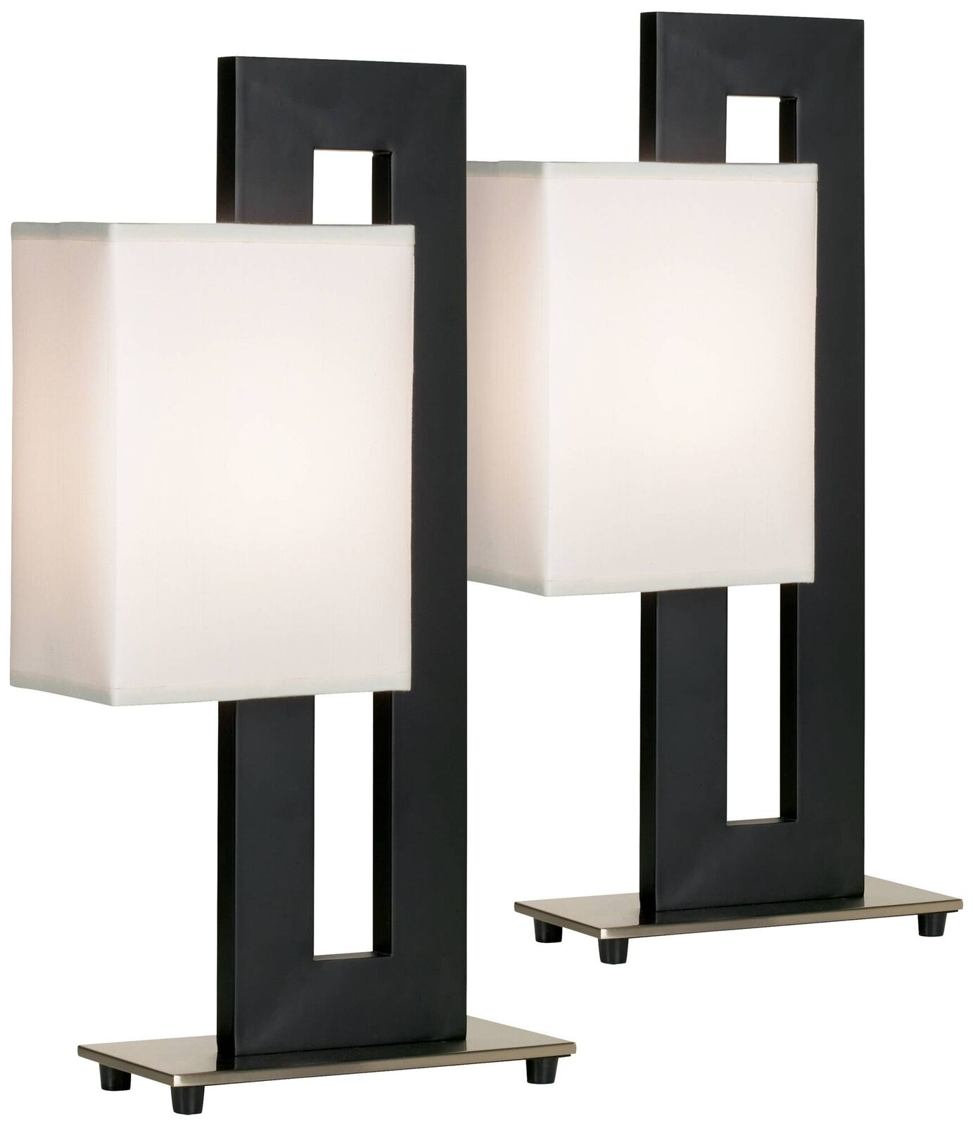 Modern Table Lamp Set Of 2 Black Floating Square For Living Room Lamps Plus with regard to proportions 1383 X 1600