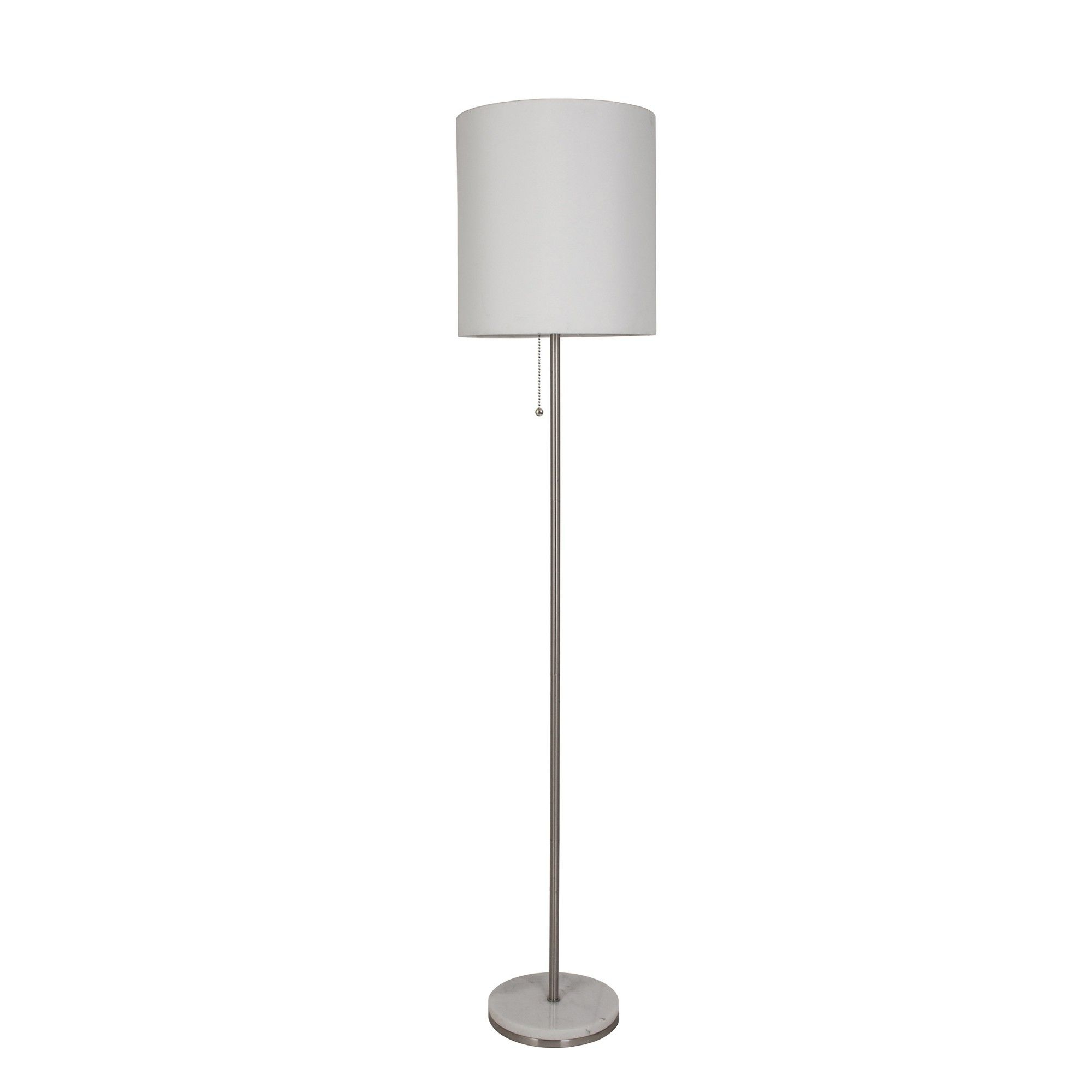 Nickel And Marble Base Stick Floor Lamp Project 62 Silver in size 2000 X 2000