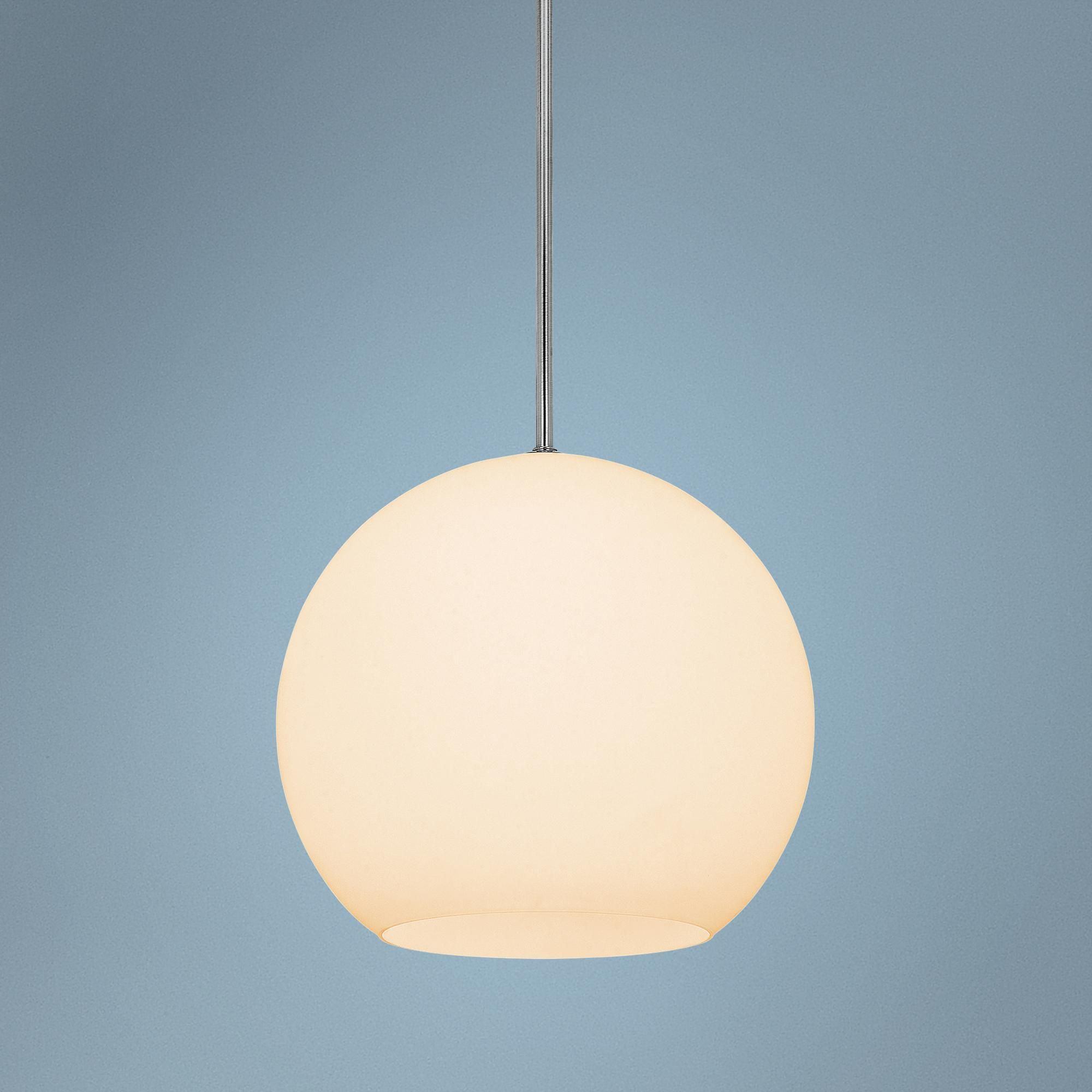 Nitrogen 14 Wide White Opal Glass Globe Pendant Light within dimensions 2000 X 2000