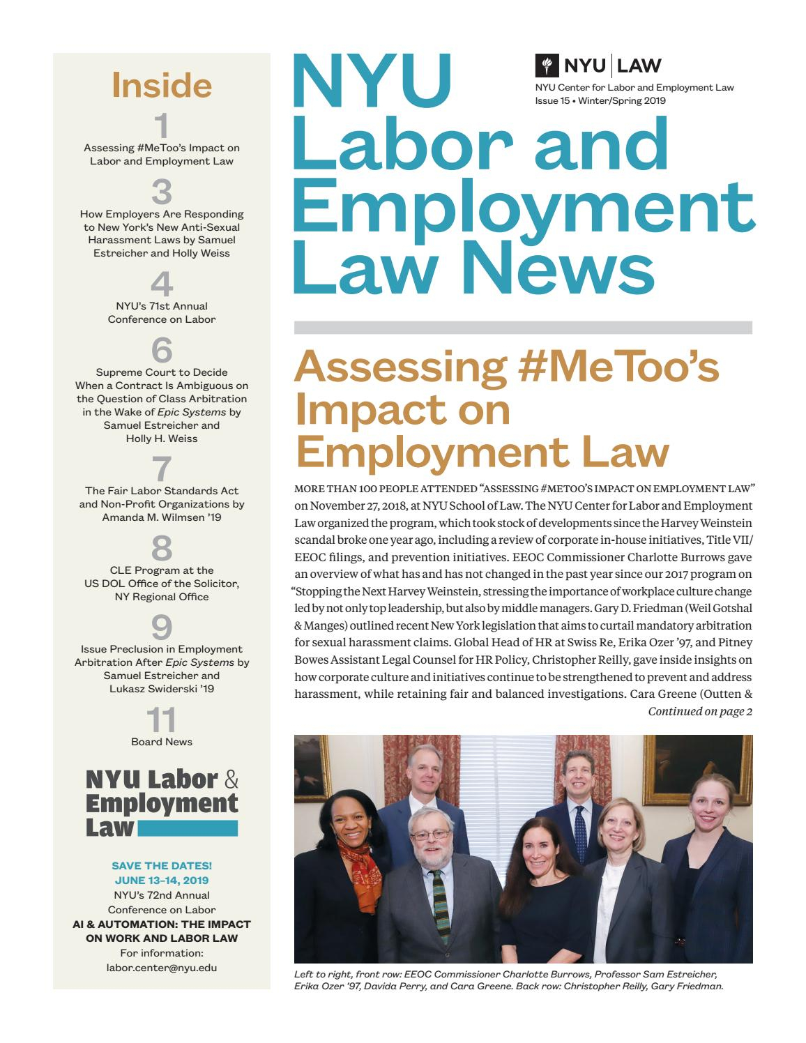 Nyu Labor Center Newsletter Issue 15 Winter Spring 2019 within measurements 1156 X 1496