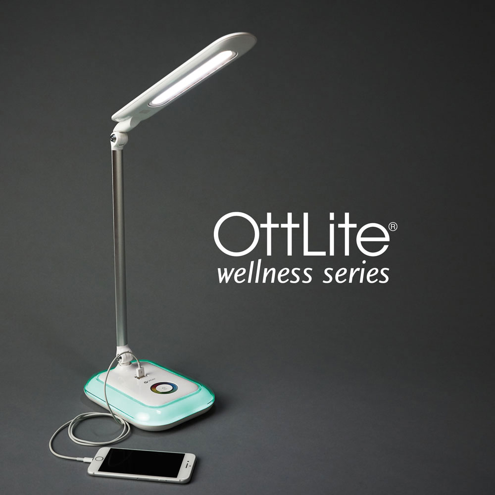 Ott Lite Glow Led Desk Lamp With Color Changing Base White regarding dimensions 1000 X 1000