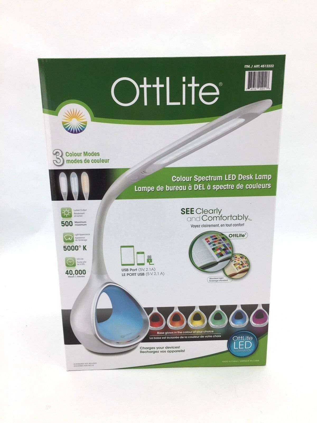 Ottlite Colour Spectrum Led Desk Lamp Device Charger 4512222 Egg Open 500 pertaining to dimensions 1200 X 1600