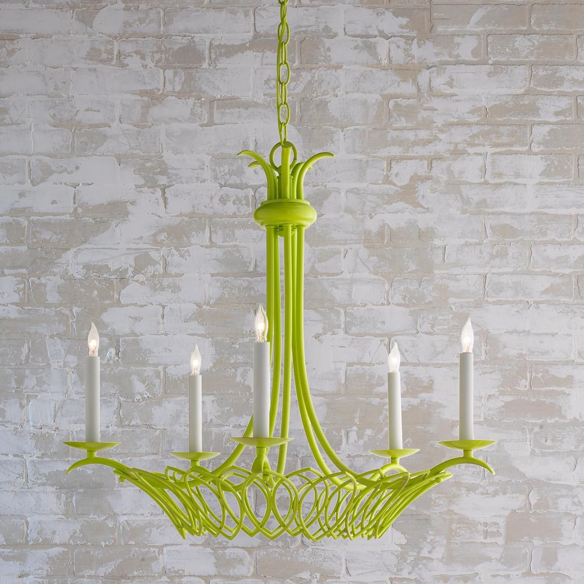 Petal Wire Basket Chandelier Cream Or Lime Green Shades Of with proportions 1200 X 1200