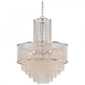 Pioggia Chrome 23 12 Wide Crystal Chandelier 8g405 throughout sizing 1000 X 1000