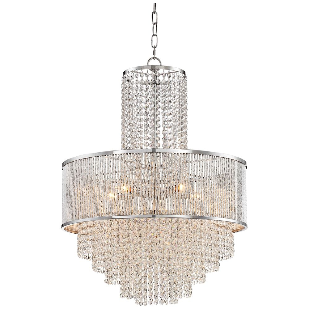 Pioggia Chrome 23 12 Wide Crystal Chandelier 8g405 throughout sizing 1000 X 1000