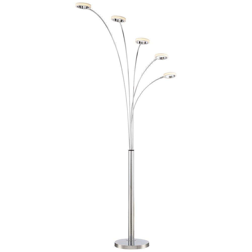 Possini Euro Aldo Chrome 5 Light Led Arc Floor Lamp 1g411 inside proportions 1000 X 1000