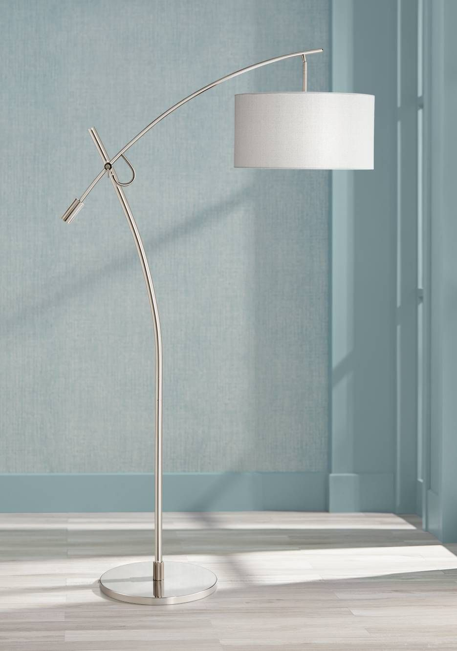 Possini Euro Brushed Steel Boom Arched Floor Lamp V2696 intended for measurements 935 X 1333