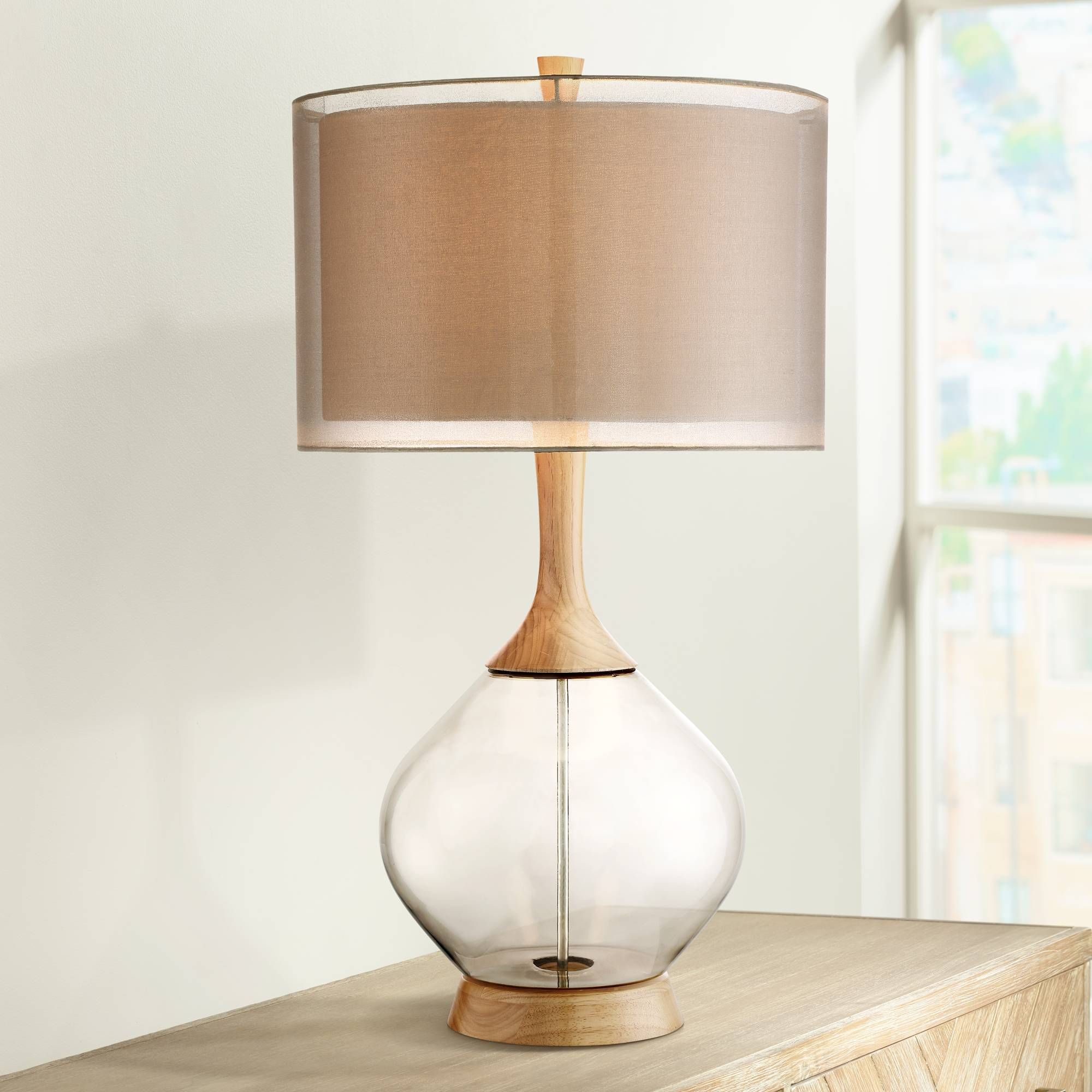 Possini Euro Design Swift Modern Wood And Glass Table Lamp with regard to measurements 2000 X 2000