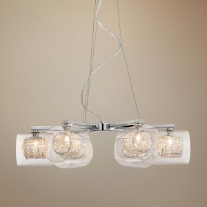 Possini Euro Design Wire And Glass Cylinder Chandelier with sizing 2000 X 2000