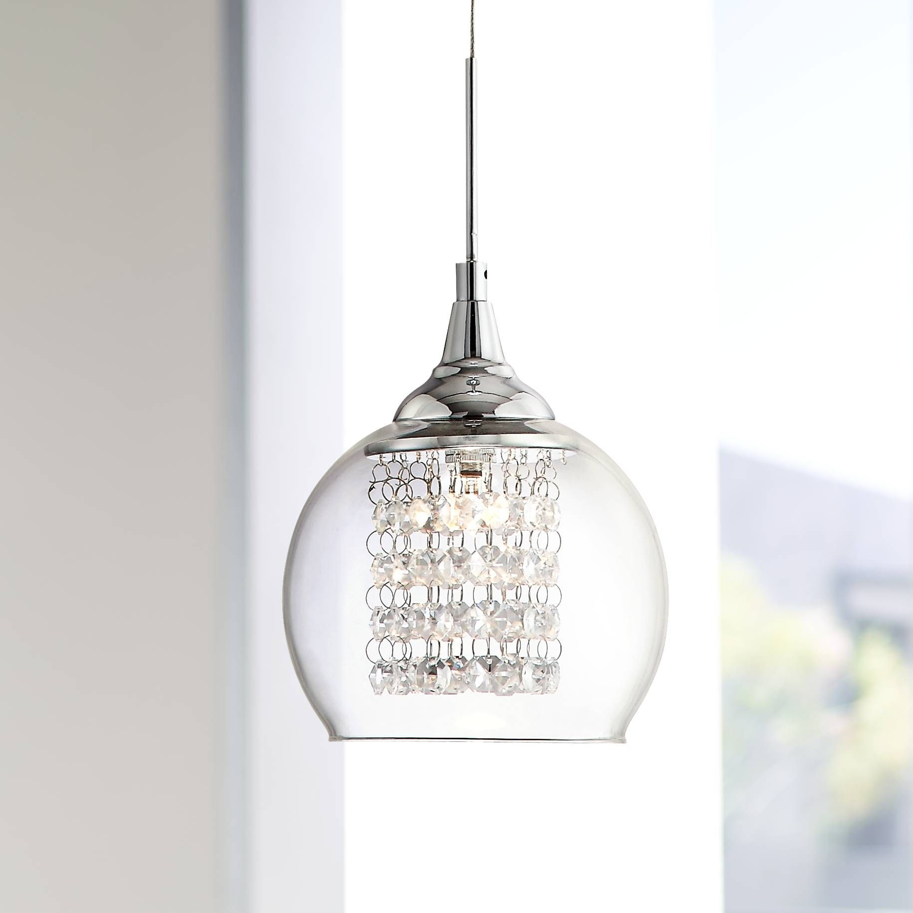 Possini Euro Encircled Crystal 6 Wide Halogen Mini Pendant with regard to sizing 1830 X 1830