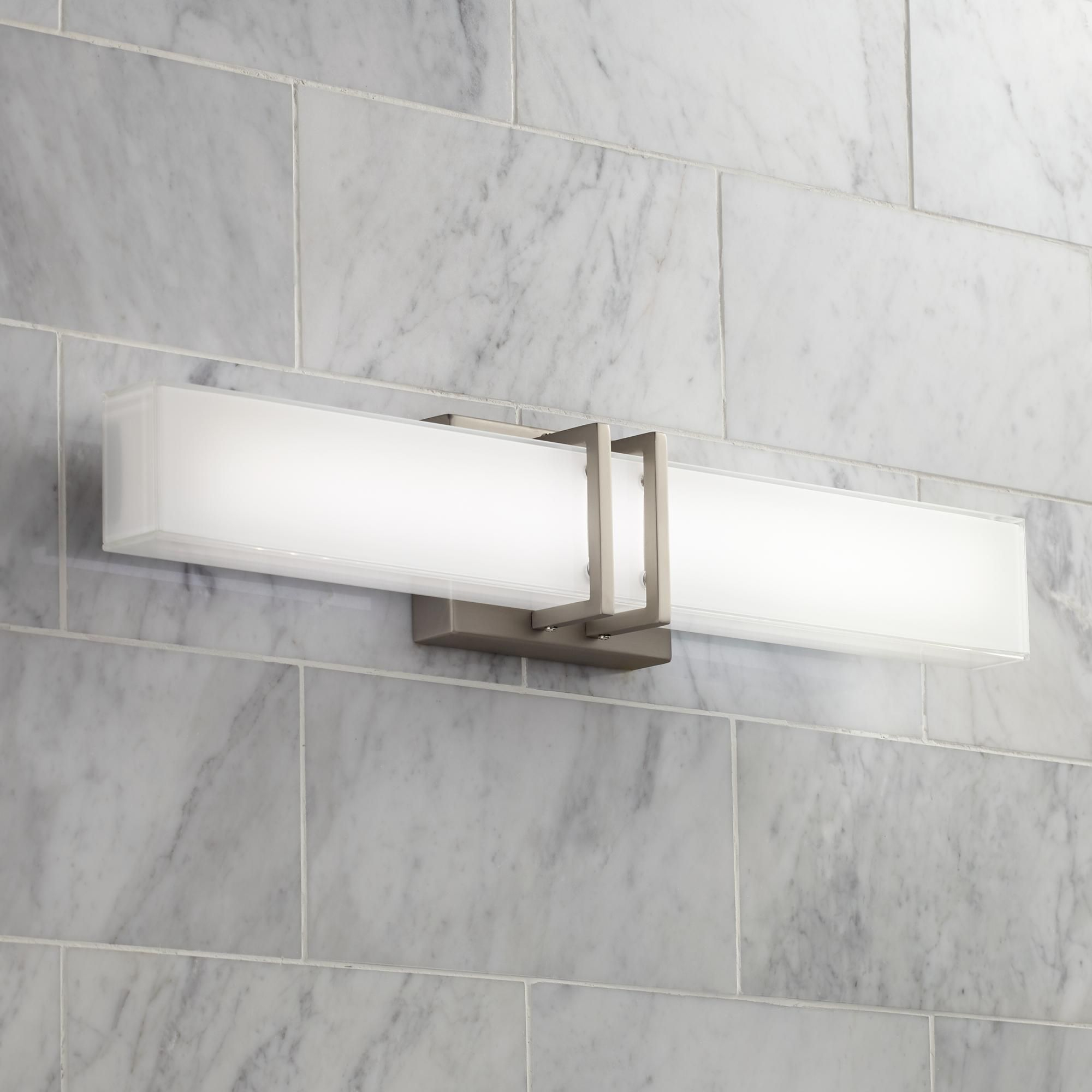 Possini Euro Exeter 24w Nickel Led Bathroom Vanity Light with dimensions 2000 X 2000