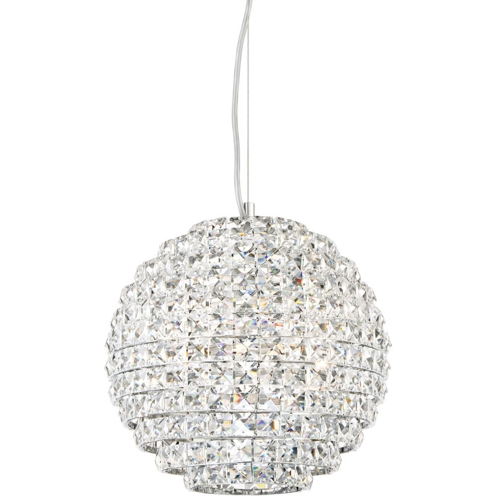 Possini Euro Gorgo 12 Wide Chrome Crystal Mini Pendant with regard to proportions 1000 X 1000