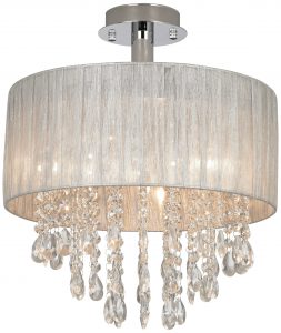 Possini Euro Jolie 15 Wide Silver And Crystal Ceiling Light within measurements 2776 X 3298