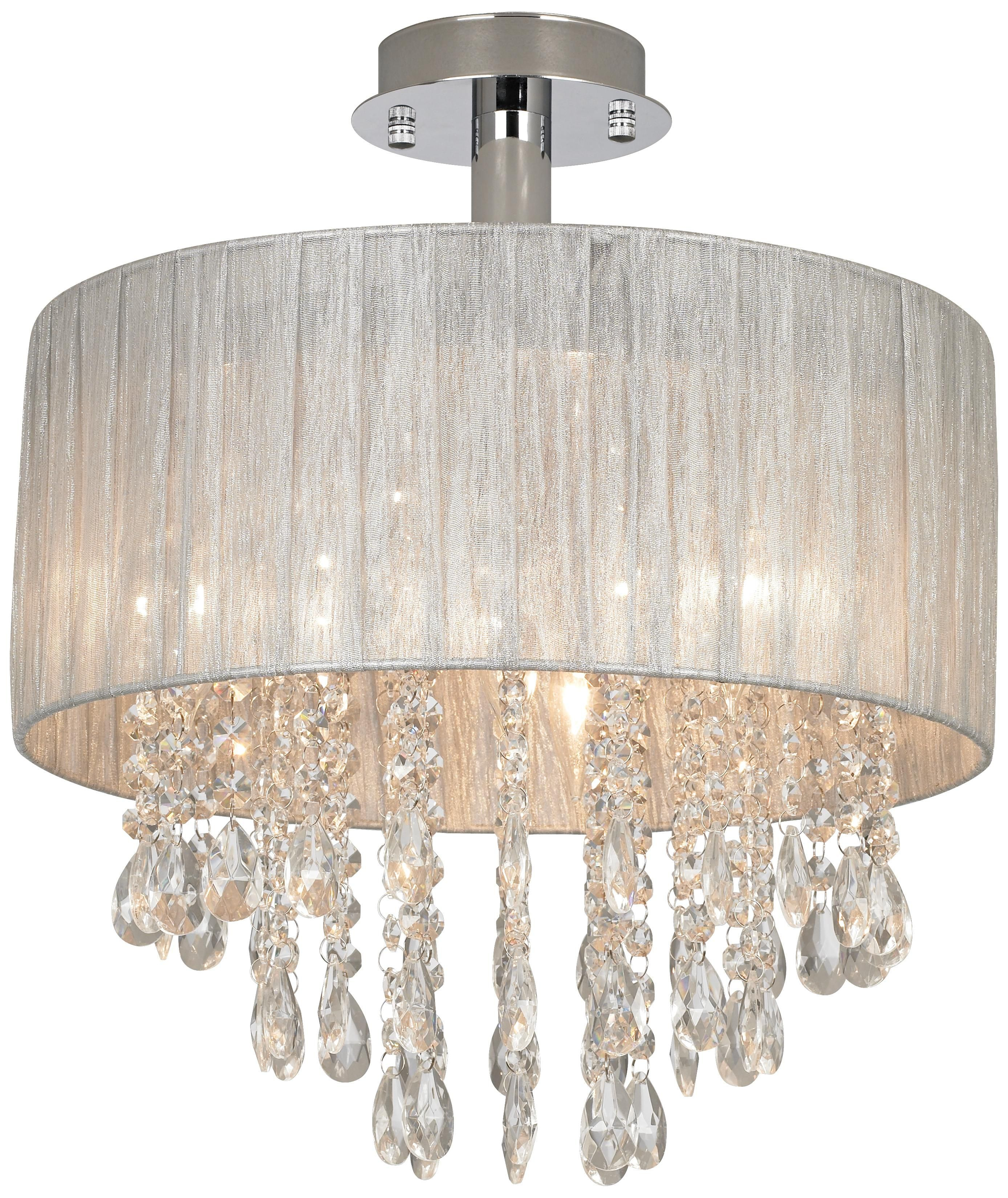 Possini Euro Jolie 15 Wide Silver And Crystal Ceiling Light within measurements 2776 X 3298