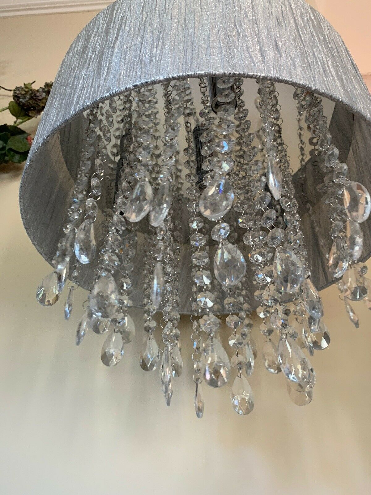 Possini Euro Jolie 15in Wide Silver Crystal Ceiling Light Chandelier Nice 95993 for size 1200 X 1600