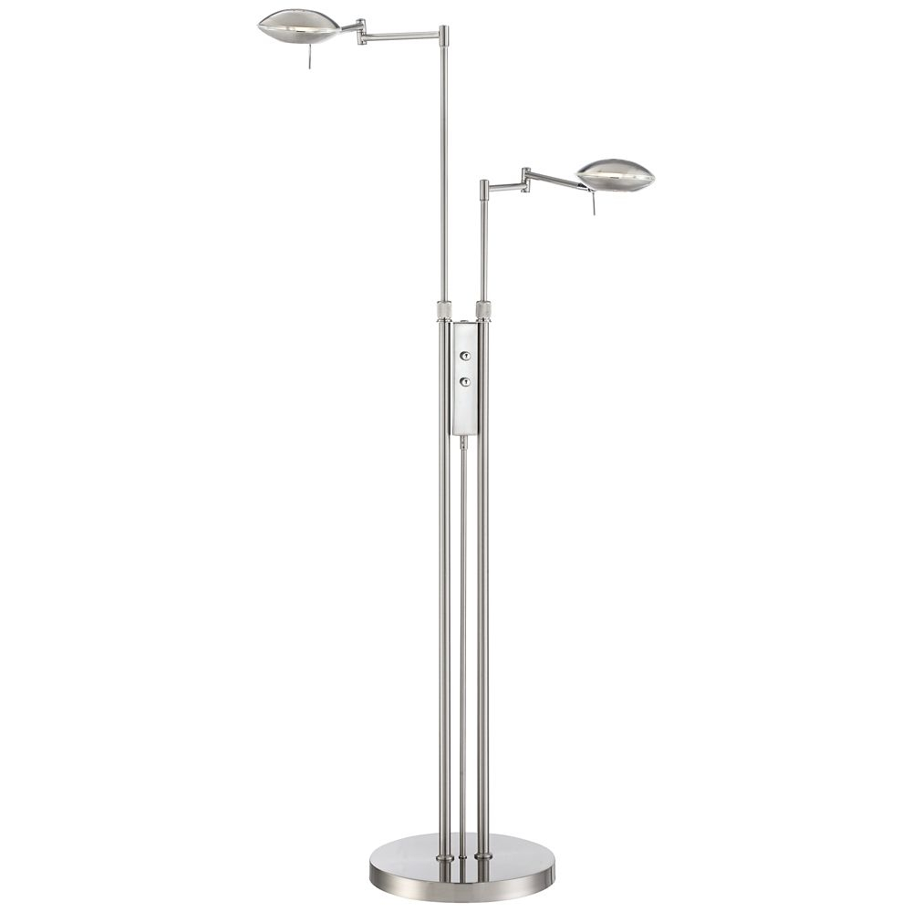 Possini Euro Journey Satin Nickel Swing Arm Led Floor Lamp regarding dimensions 1000 X 1000