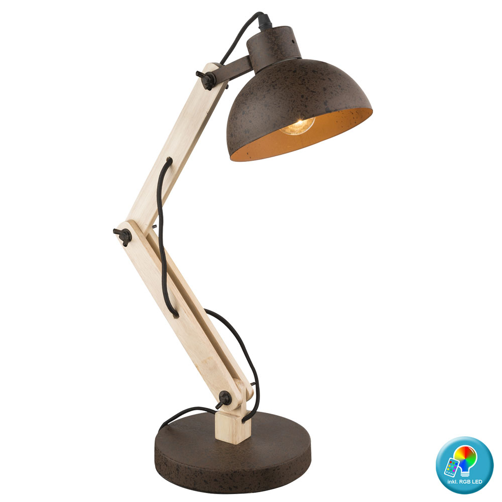 Rgb Led Table Lamp Wood Rust Adjustable H68 Cm Jeff I inside proportions 1000 X 1000