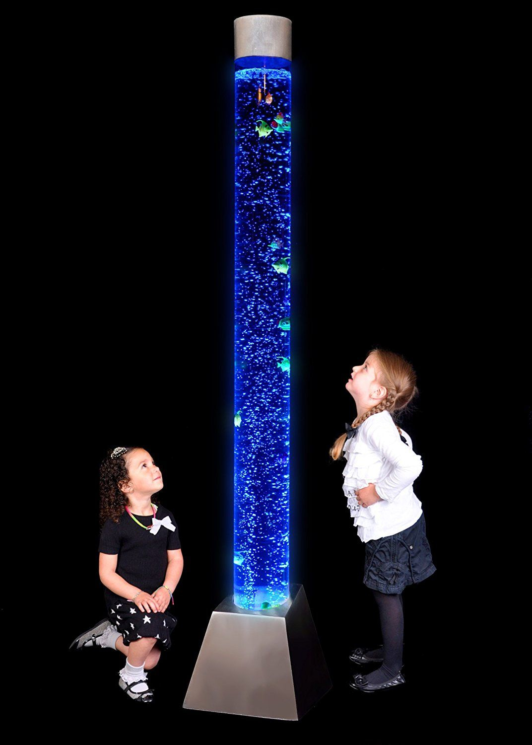 Sensory Led Bubble Tube 6 Foot Tank With 15 Fake Fish pertaining to dimensions 1072 X 1500