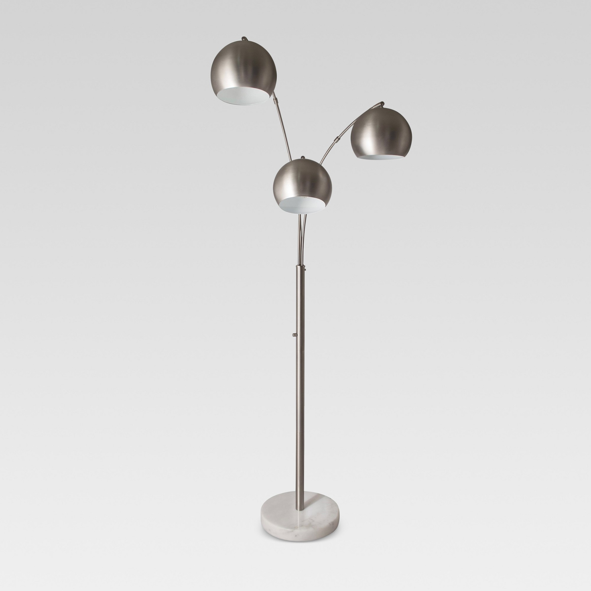 Span 3 Head Metal Globe Floor Lamp Brushed Nickel Includes intended for measurements 2000 X 2000