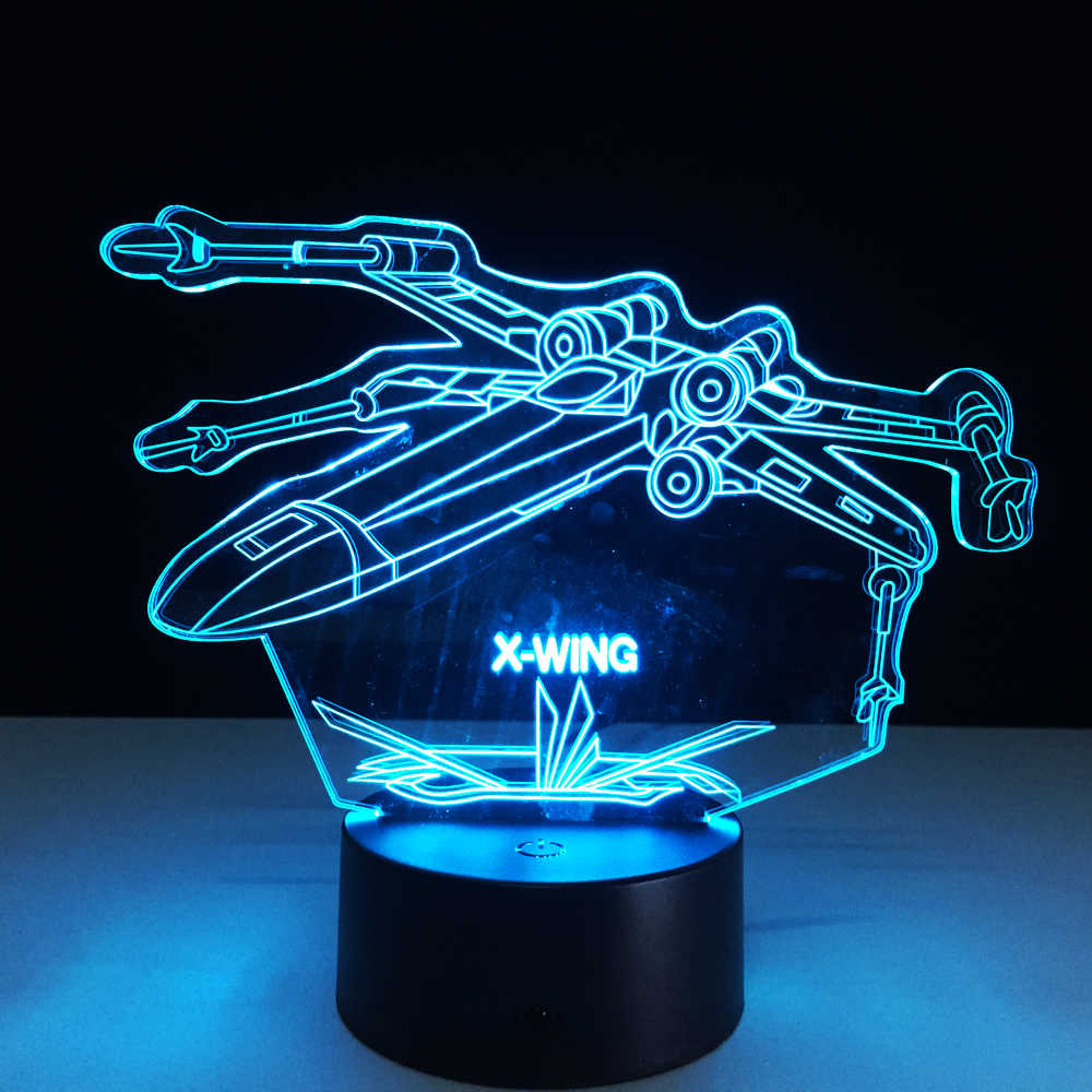 Star Wars 3d X Wing Fighter Desk Lamp Laser Engraved Color Changing Night Light Bedside For Child Dropshipping pertaining to dimensions 1000 X 1000