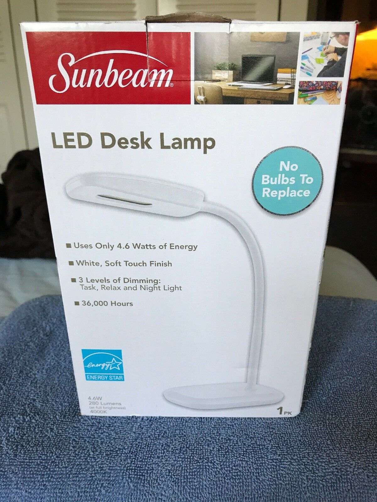 Sunbeam Led Desk Lamp Flexible Neck Energy Star White for proportions 1200 X 1600