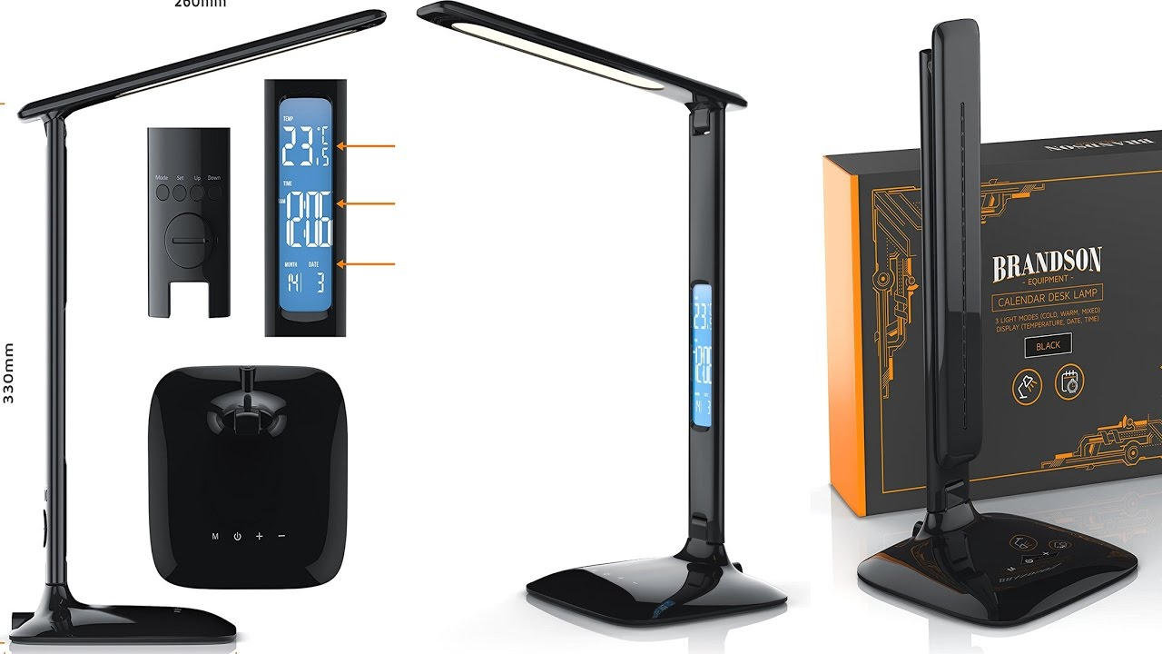 The Smart Led Desk Lamp With Touch Controls Built In Thermometer Clock Date within measurements 1280 X 720