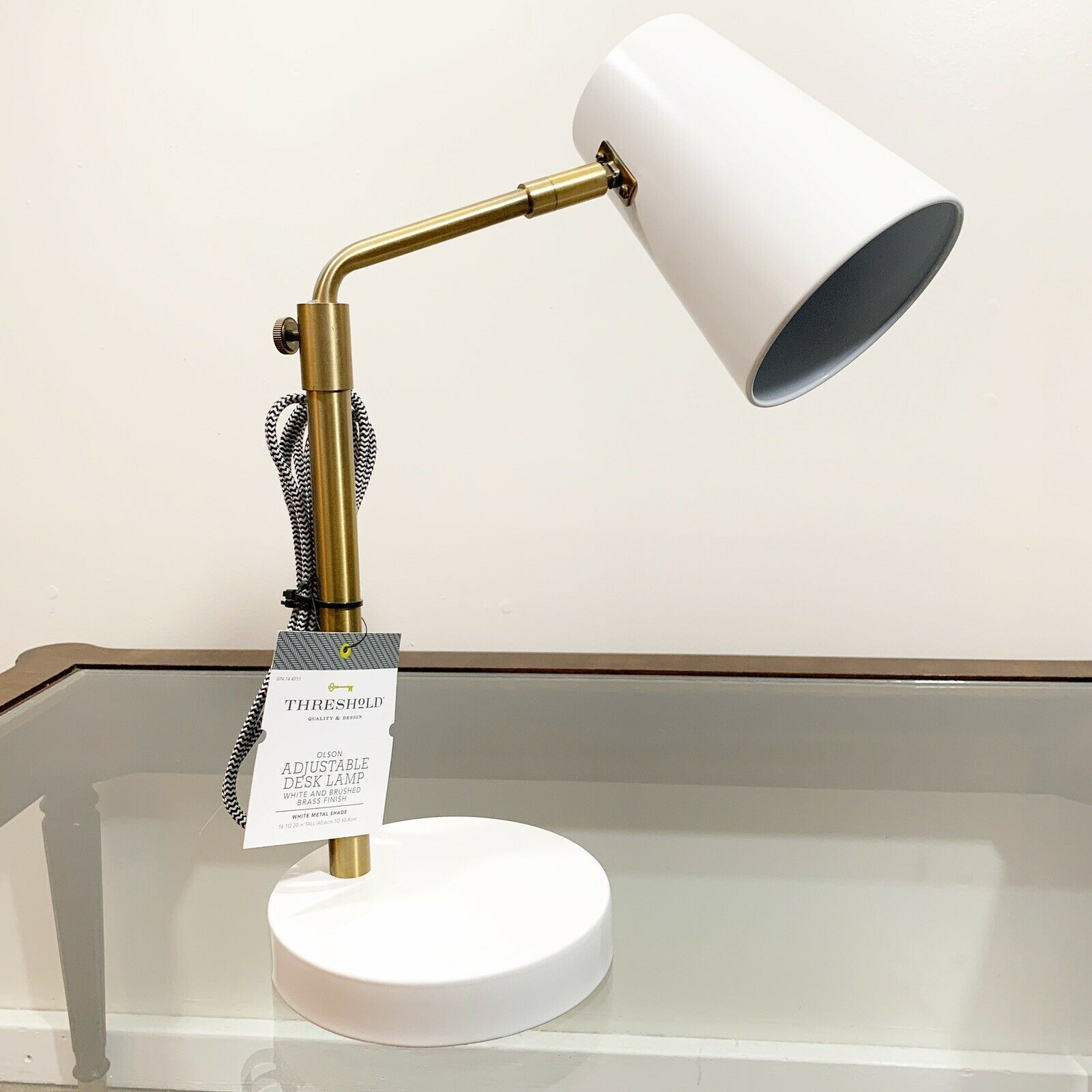 Threshold Target New Olson Adjustable Desk Lamp White Brushed Brass Gold throughout measurements 1600 X 1600