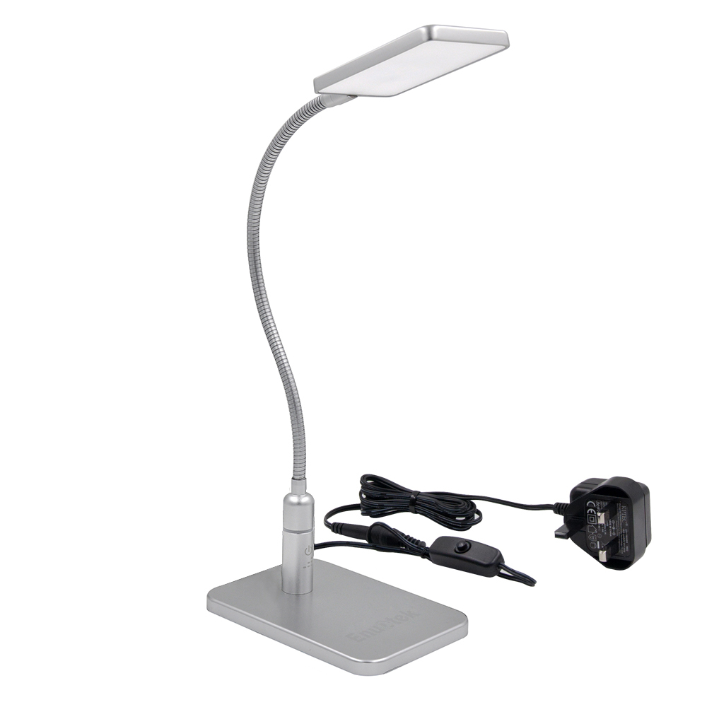 Touch Dimmable Flexible Led Desk Lamp Silver Metal Led Table Reading Light Bedside Lamp Energy Saving 5w Led Eye Protection Daylight Lighting 5000k throughout proportions 1000 X 1000