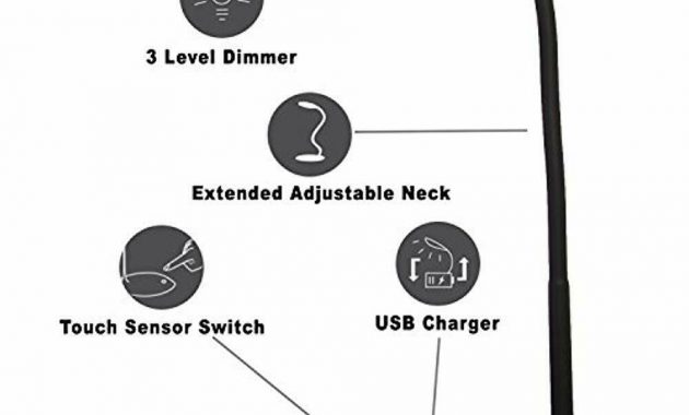 Tw Lighting Ivy 40bk Ivy Led Usb Port 3 Way Touch Switch Desk Lamp Black for proportions 1000 X 1000