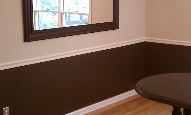 Two Toned Color With Dark Brown Trim In Bathroom Ben with dimensions 1952 X 3264