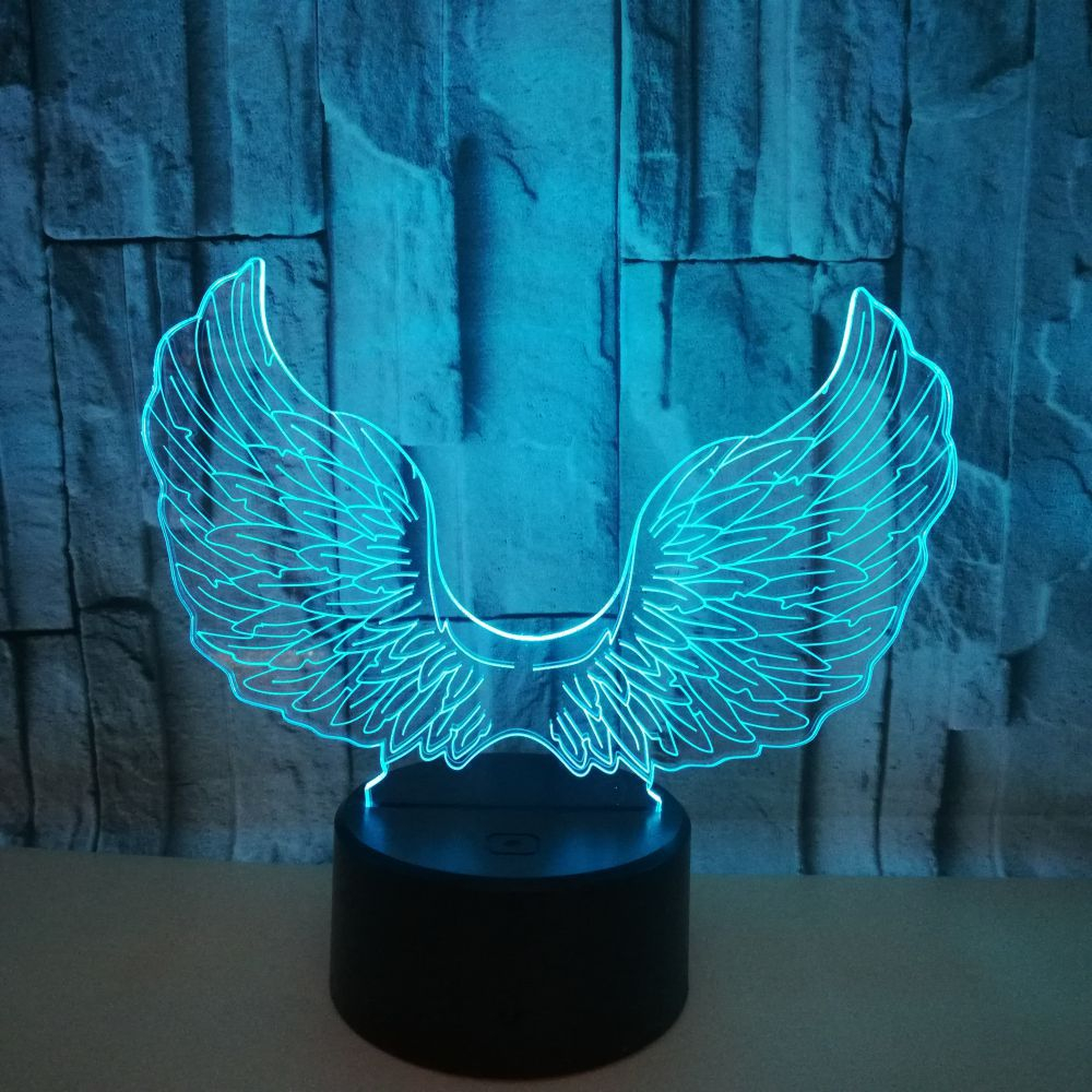 Us 1168 43 Offnew Angel Wing 3d Visual Table Lamps For Living Room Seven Colours Touch Remote Controlled Acrylic 3d Small Table Desk Lamp In Led intended for dimensions 1000 X 1000
