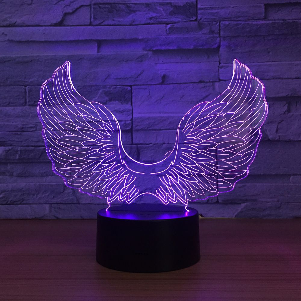 Us 121 32 Offangel Wings Model 3d Led Lamp Usb Powered Colorful Remote 3d Night Light Desk Table Lamp Ba Sleepping Light Kids Best Gifts In Led within sizing 1000 X 1000