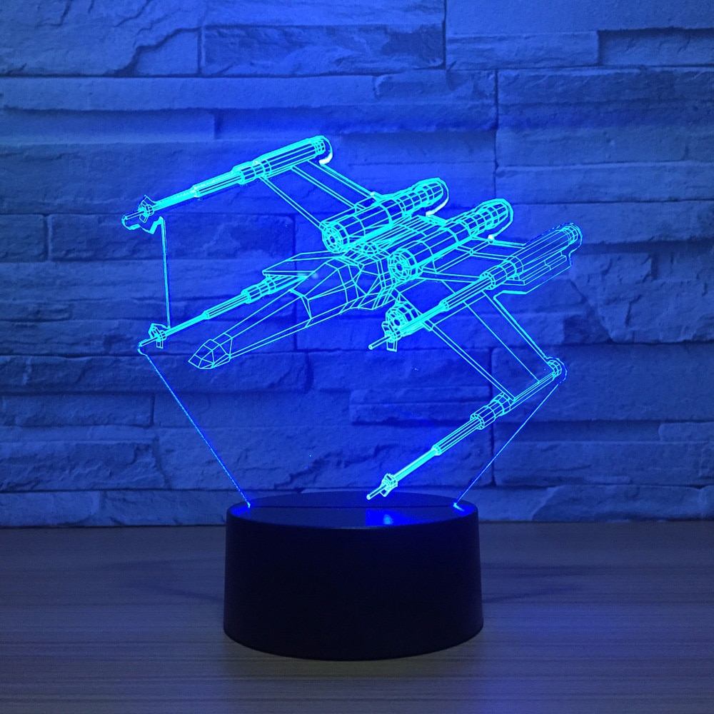 Us 1389 40 Offusb 7 Color Changing 3d Led Nightlight Star Wars X Wing Modelling Kids Touch Button Aircraft Desk Lamp Laser Light Fixture Decor In for dimensions 1000 X 1000