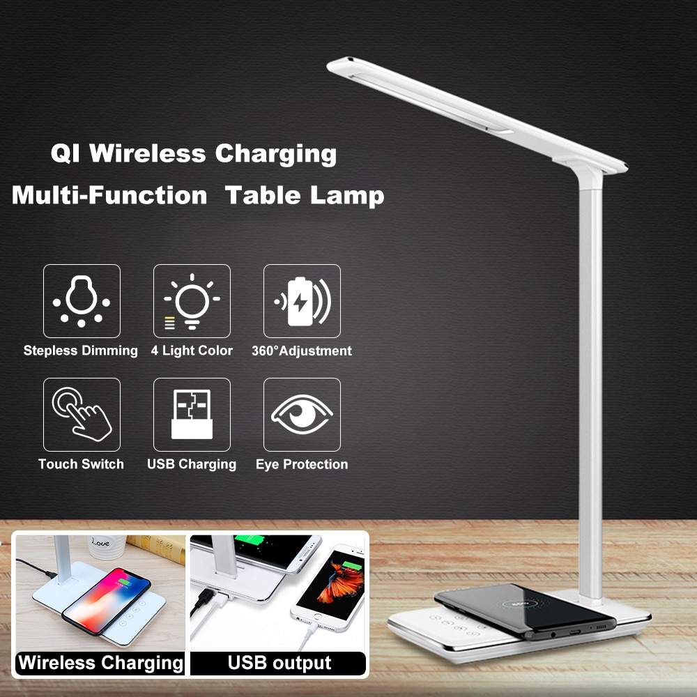 Us 343 42 Offqi Wireless Charging Led Table Lamp Multi Function Led Desk Lamp Desktop Light Dorm Room Modern Office Table Light Business In Desk inside dimensions 1000 X 1000