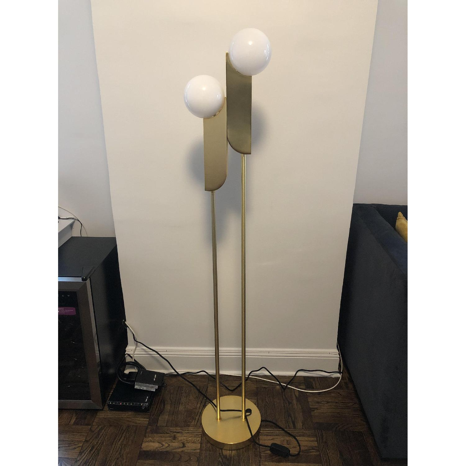 West Elm Bower Led Floor Lamp In Brass within dimensions 1500 X 1500