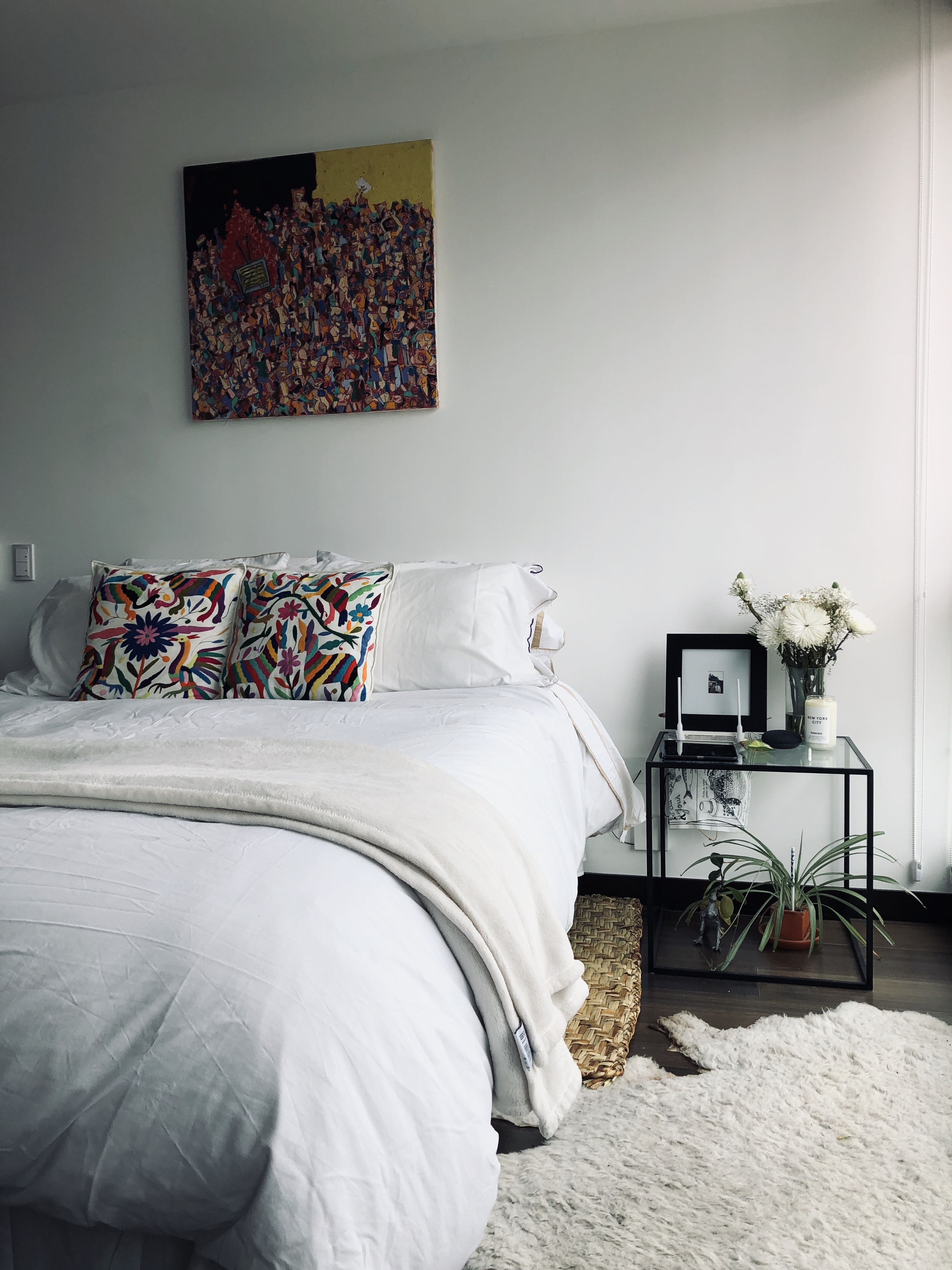 White Bedroom With Color Accents Apartment Decor In 2019 regarding proportions 3024 X 4032