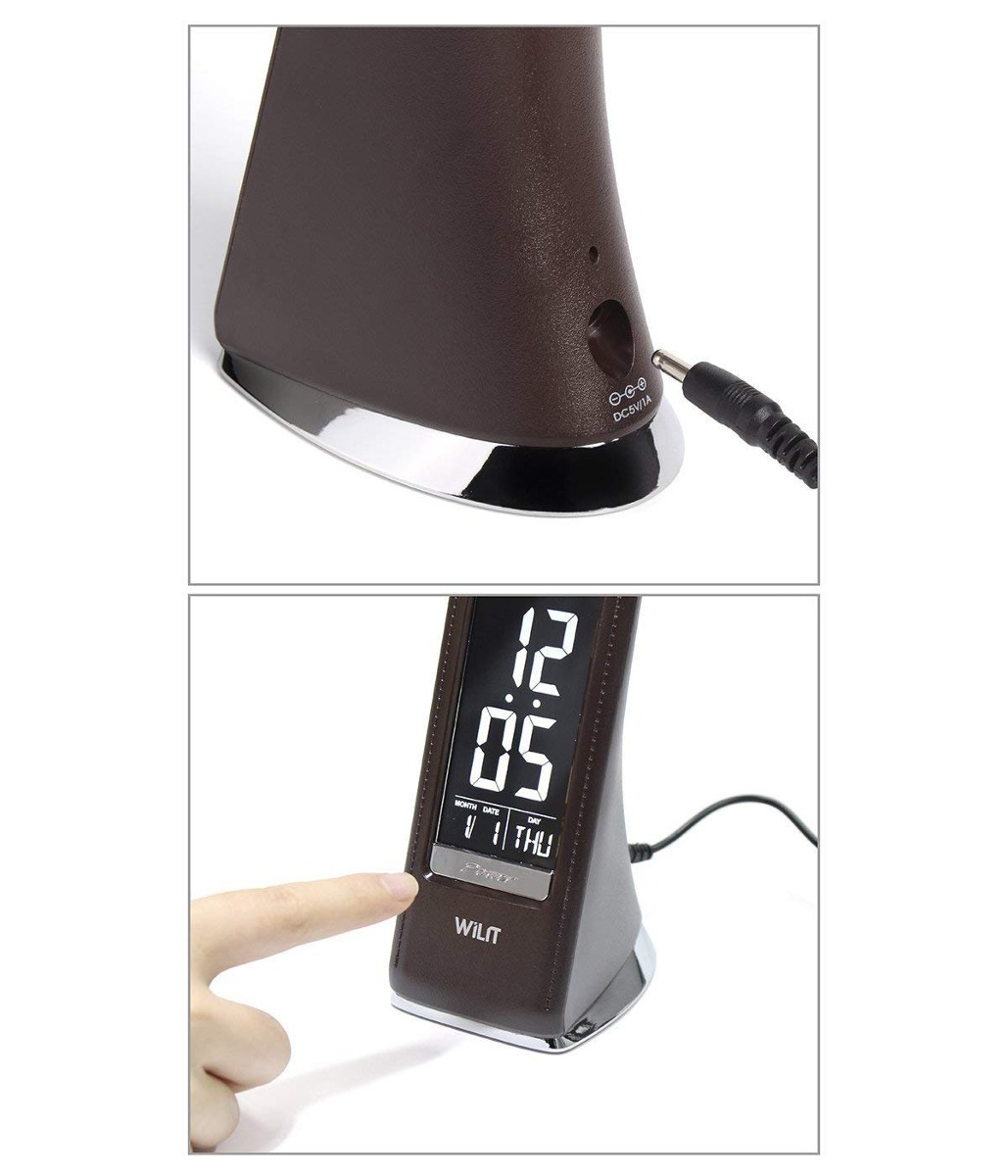 With Calendar Dimmable Led Folding Desk Lamp Leather Like within sizing 1029 X 1200