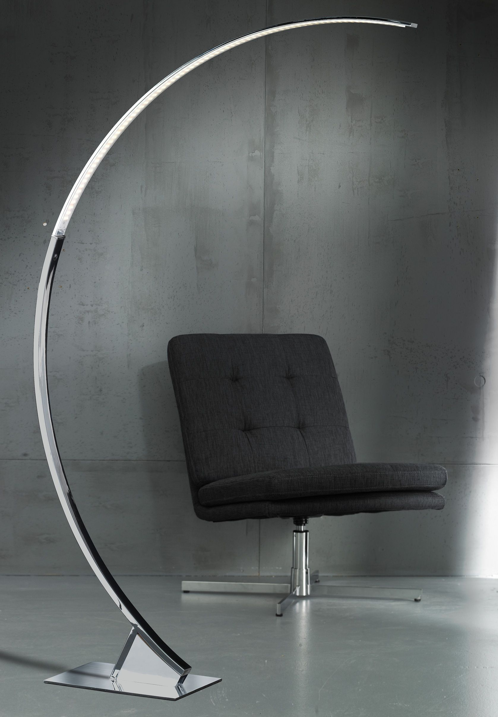 Wofi Arc Chrome Contemporary Floor Lamp regarding size 1677 X 2412